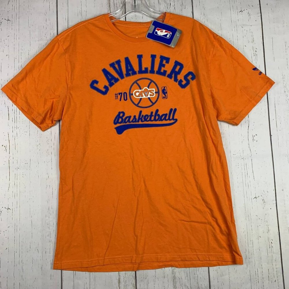 Cleveland Cavaliers NBA Adidas Large Orange Tshirt Casual New Youth